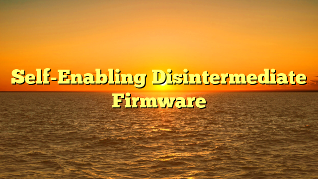 Self-Enabling Disintermediate Firmware Self-Enabling Disintermediate Firmware